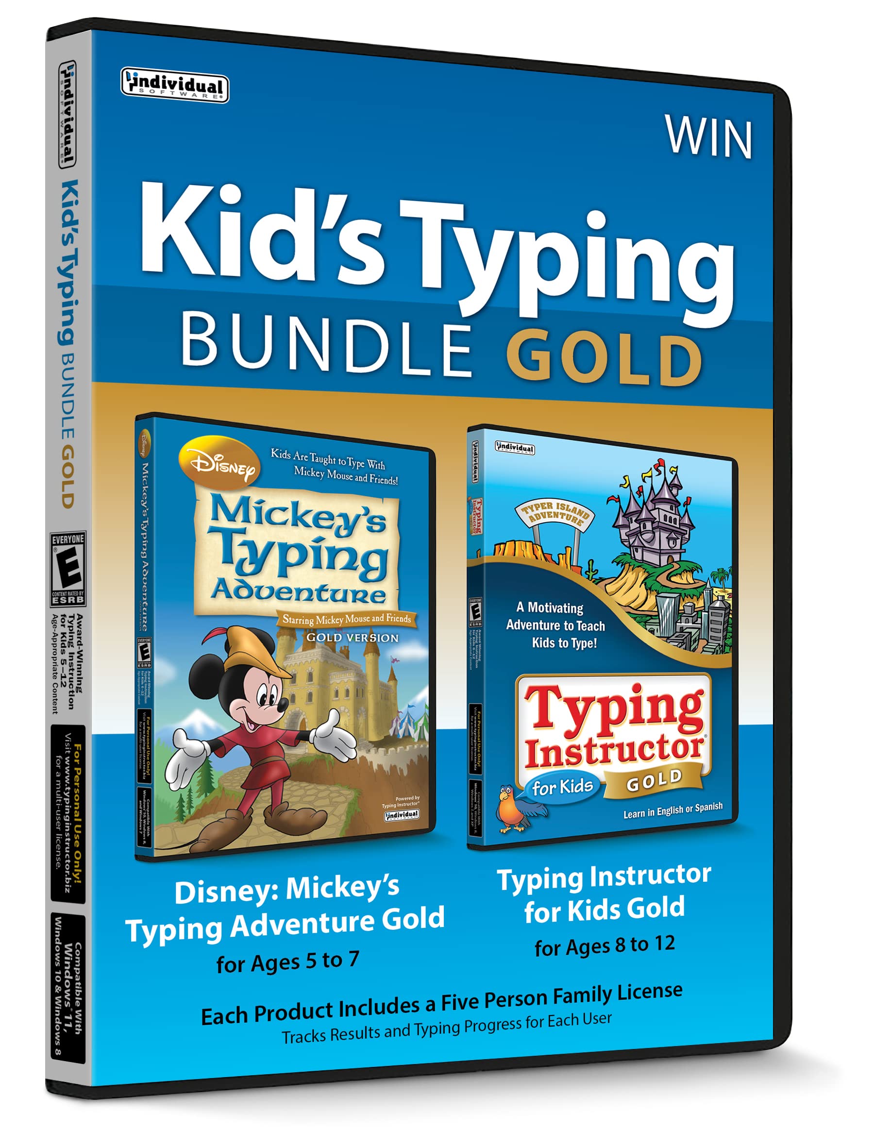 Kid's Typing Bundle Gold - Windows - Includes Two Software Typing Programs to Te