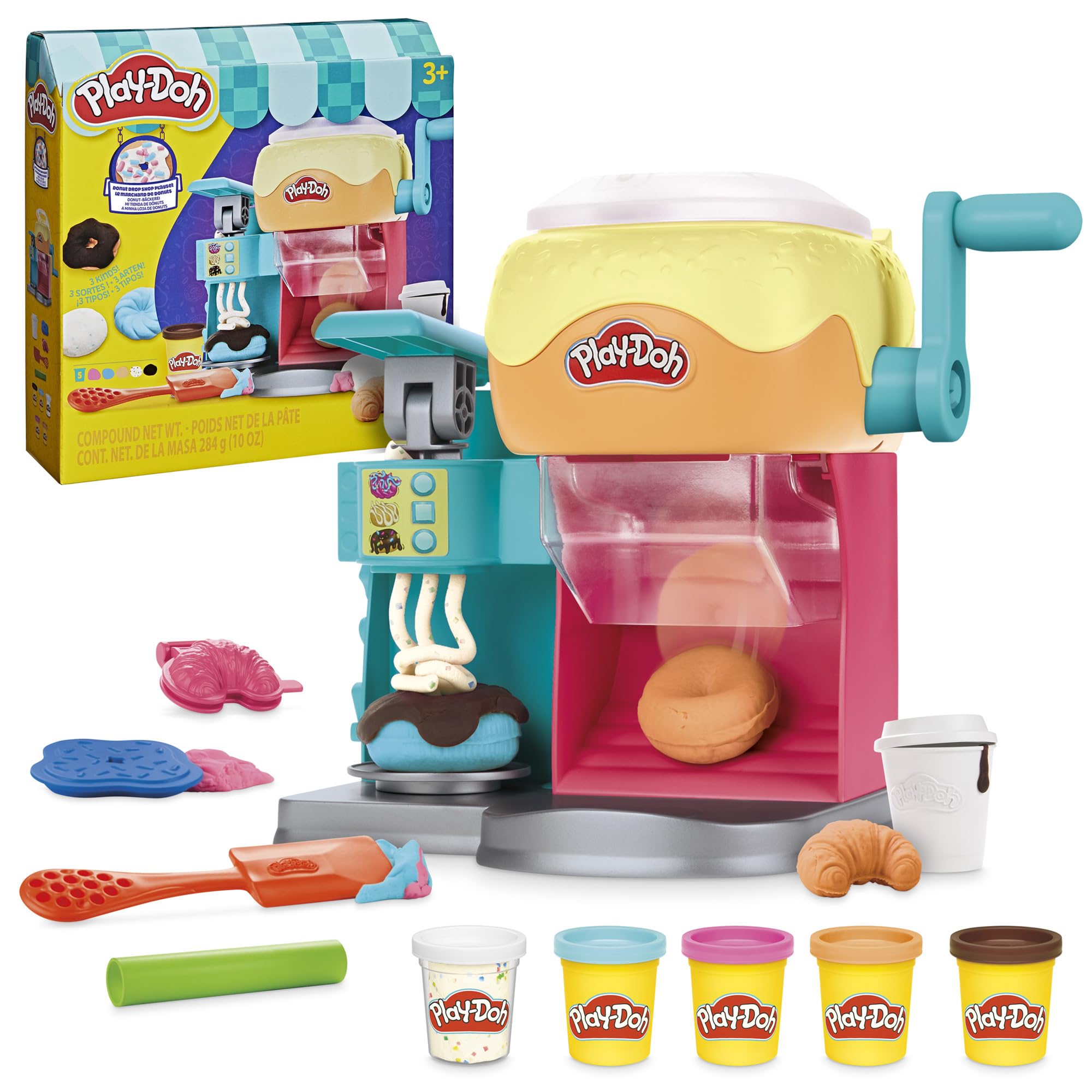 Play-Doh Donut Drop Shop Playset | Play Food Toy, Kids Arts & Crafts, Gifts for 