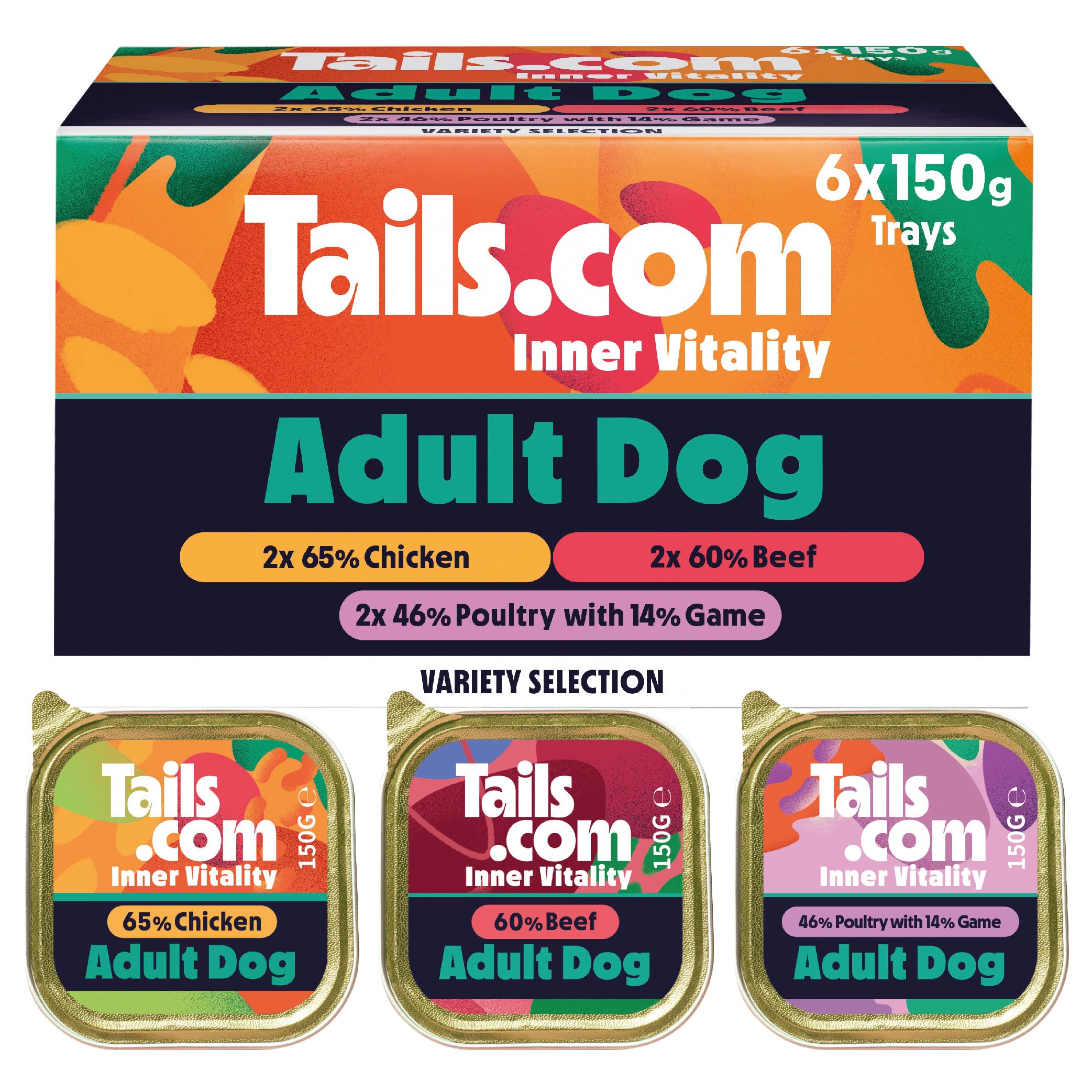Tails.com • Wet Dog Food • Variety Multipack 6x150g Chicken Beef Poultry