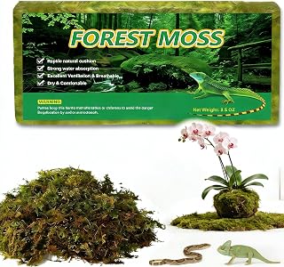 Pnoyws 5L Natural Sphagnum Moss for Plants & Reptiles, Long Lasting Peat Moss Reptile Bedding for Snake, Turtle, Gecko, Frog and Orchids Terrarium Substrate