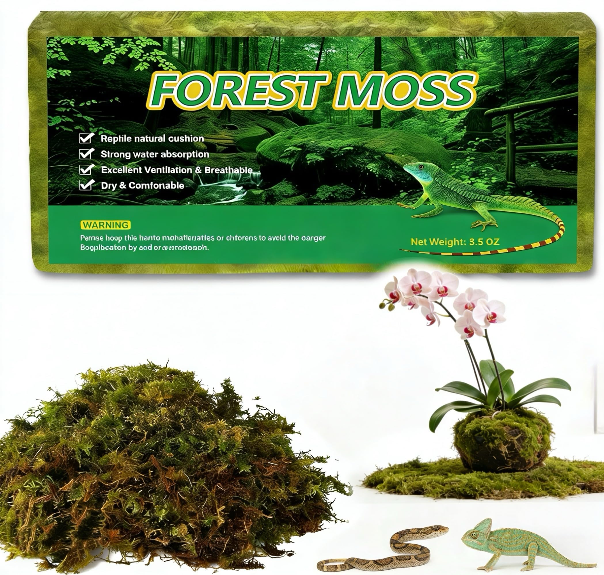 Pnoyws 5L Natural Sphagnum Moss for Plants & Reptiles, Long Lasting Peat Moss Re