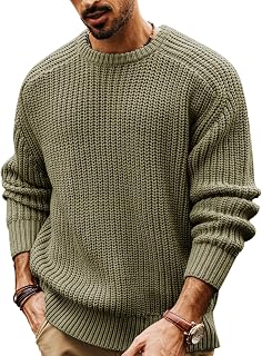 PJ PAUL JONES Men's Winter Chunky Knit Winter Jumper with Crew Neck Knitted Jumper