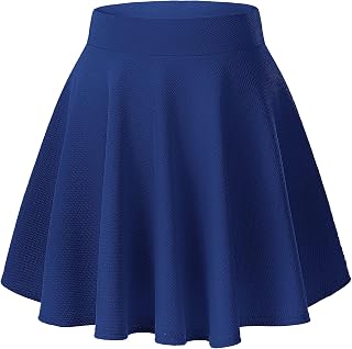 Urban CoCo Women's Basic Versatile Stretch Flared Casual Mini Skater Skirt