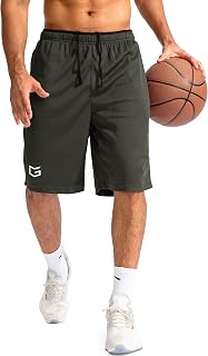 G Gradual Men's Basketball Shorts with Zipper Pockets Lightweight Quick Dry 11" Long Shorts for Men Athletic Gym