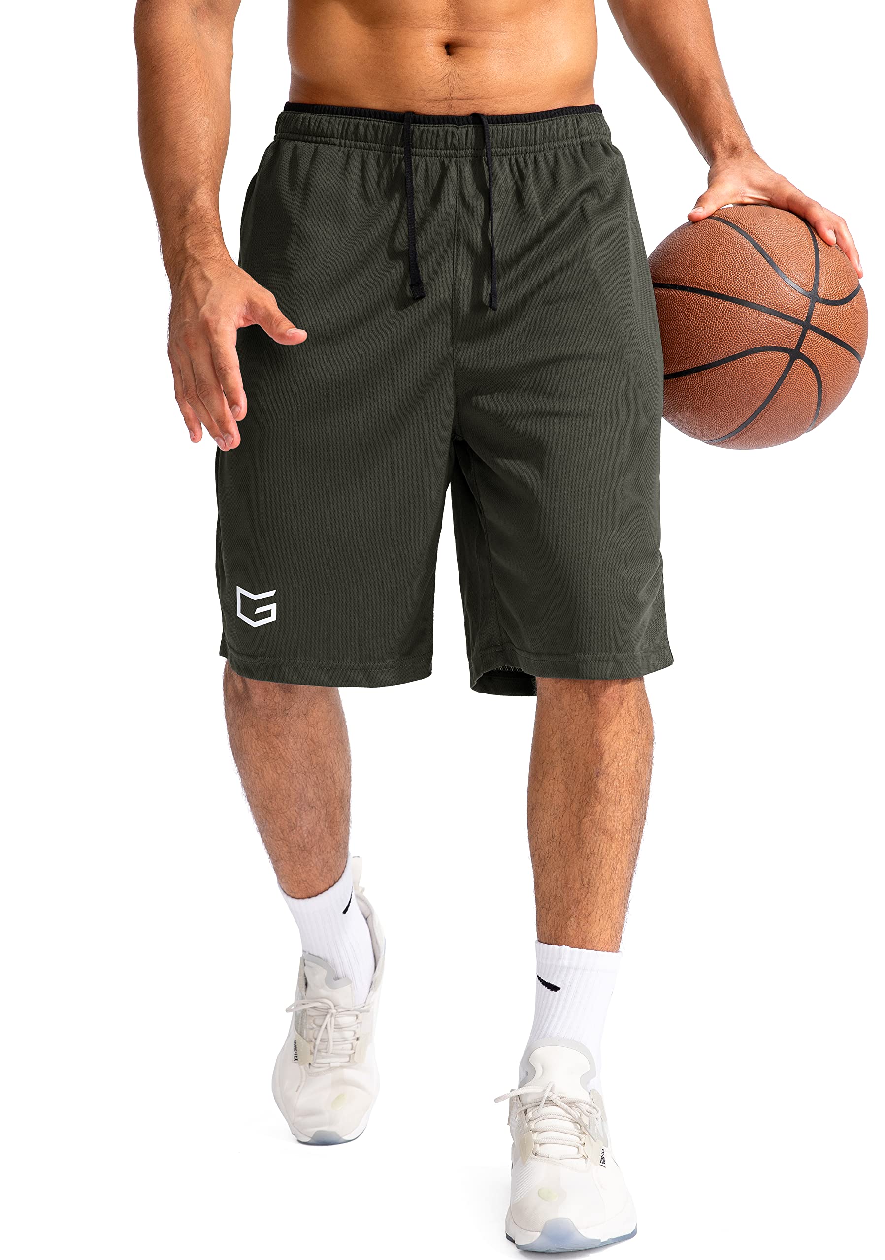 G Gradual Men's Basketball Shorts with Zipper Pockets Lightweight Quick Dry 11" 