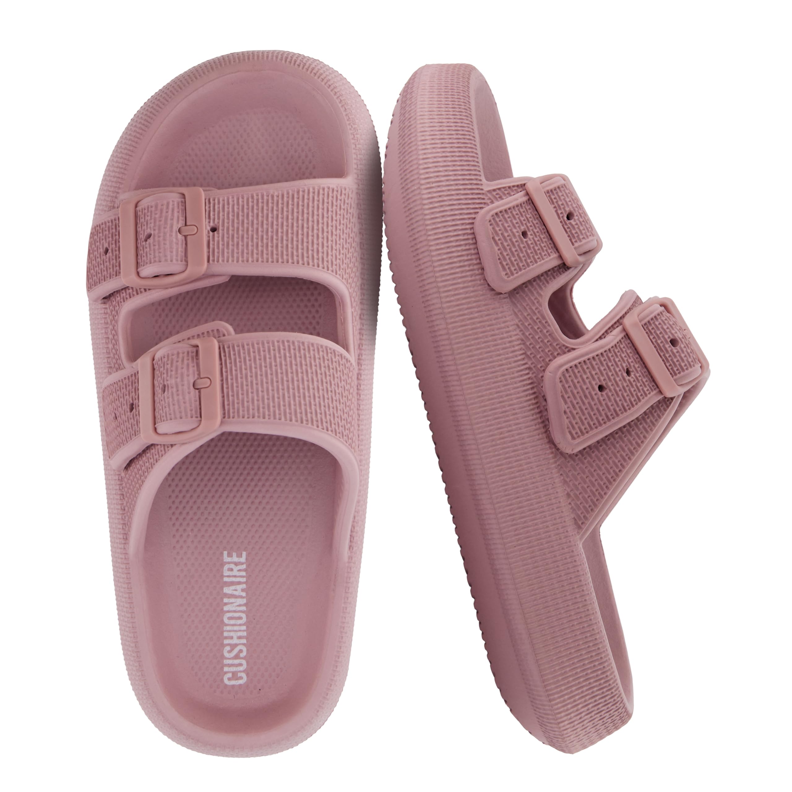 CUSHIONAIRE Fame Pillow Recovery Sandals for Women, Adjustable Double Buckle Wat
