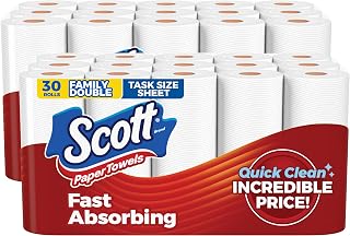 Scott Paper Towels, Task Size, 30 Family Double Rolls, 119 Sheets Per Roll