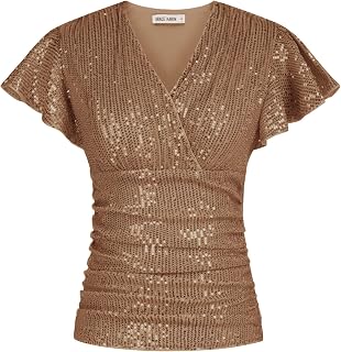 GRACE KARIN, Women Short Sleeve Ruffle V Neck Ruffled Tops Casual Summer