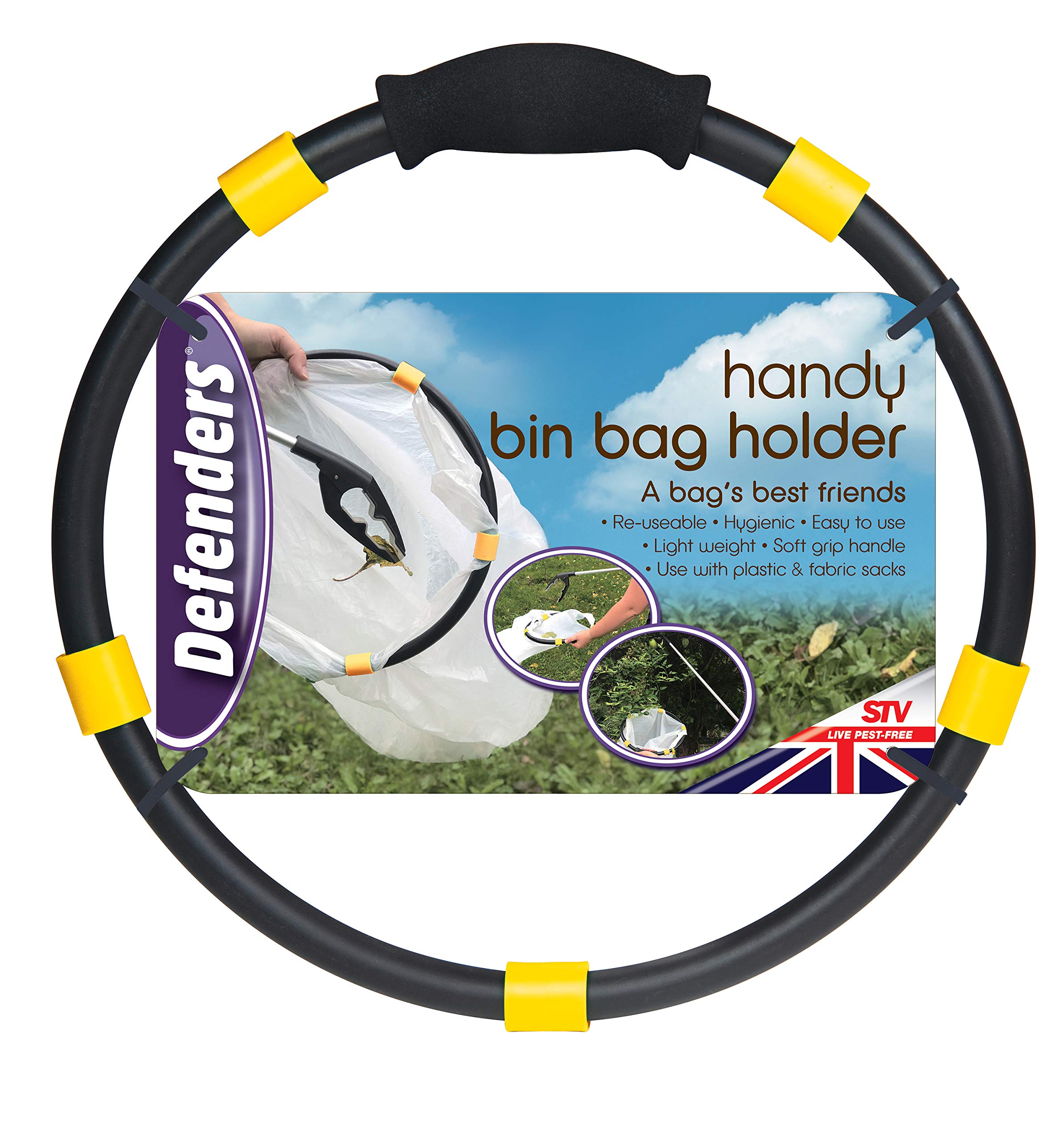 Defenders Handy Bin Bag Holder, for Gardening & Litter Picking, Lightweight & Re