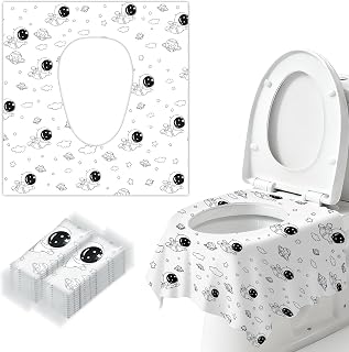 BakeToilet Toilet Seat Covers Disposable for Kids &amp; Toddlers &amp; Adult 20 Pcs | Extra Large, Individually Wrapped, Portable Package for Travel, Toddlers Potty Training in Public Restrooms, Space Theme