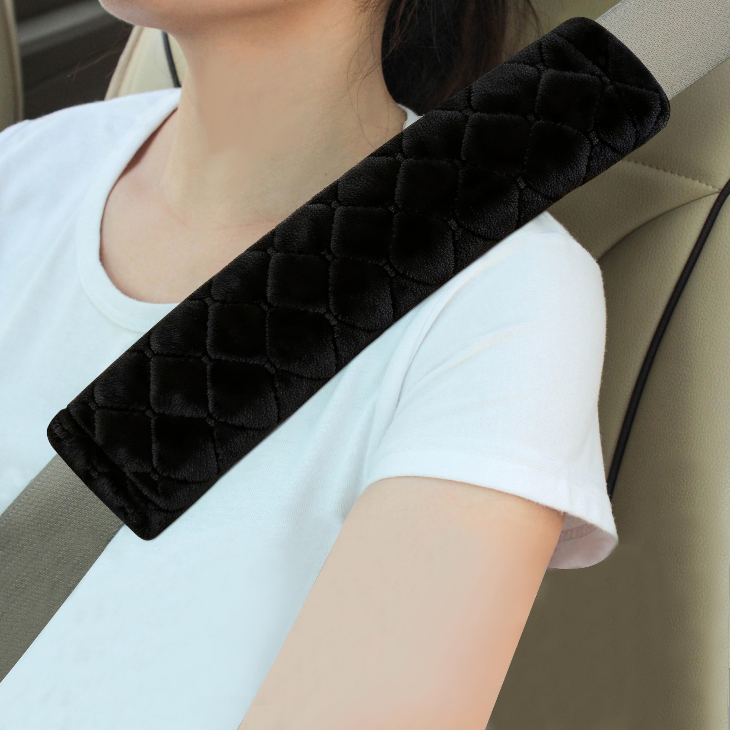 Amooca 2 Pack Seat Belt Covers Soft Shoulder Pad for Cars &amp; Backpack | Unive