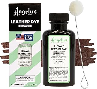 Angelus Leather Dye - Flexible Leather Dye for Shoes, Boots, Bags, Crafts, Furniture, & More 3oz, Dauber Included (Brown)
