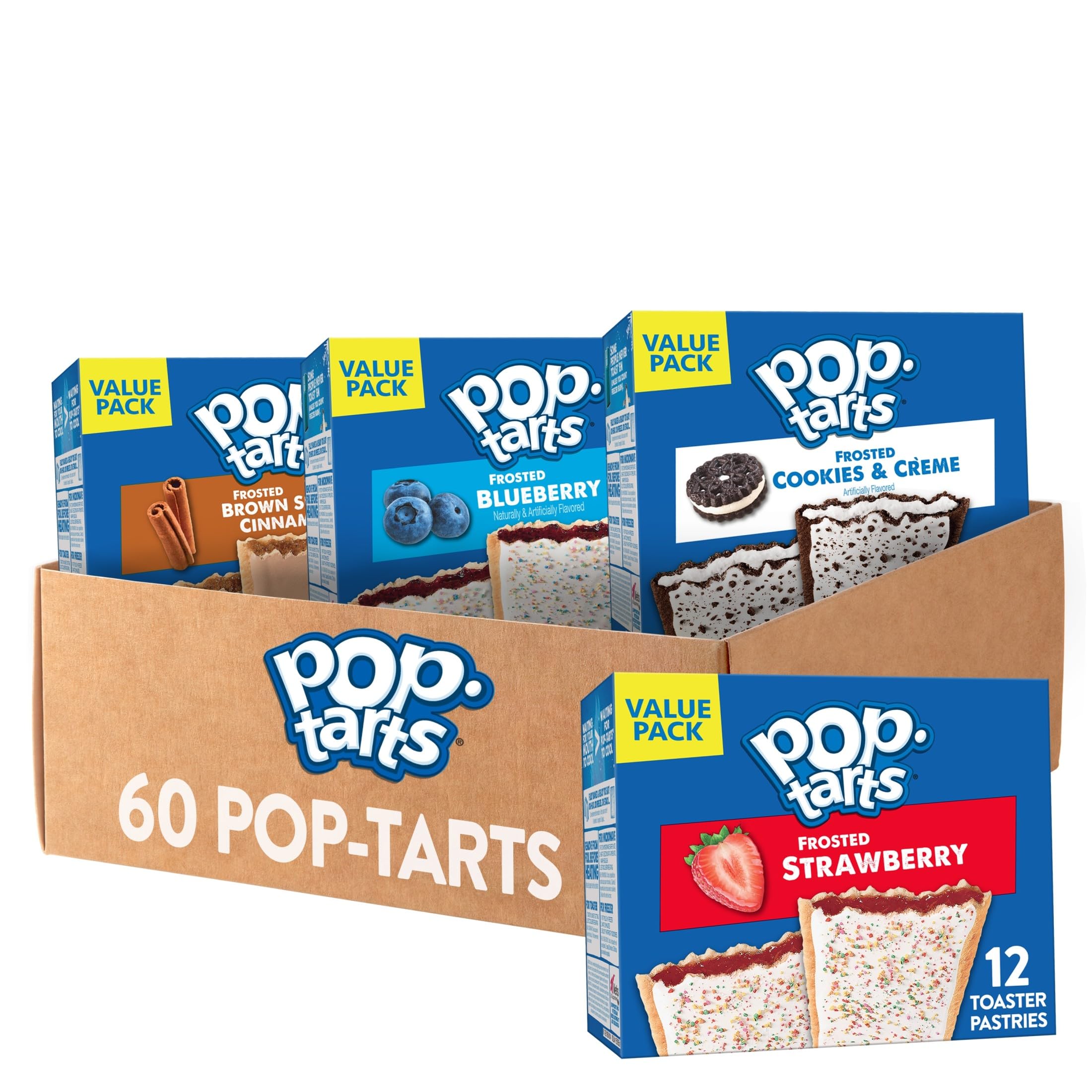 Pop-Tarts Toaster Pastries, Breakfast Foods, Kids Snacks, Value Pack, 4-Flavor V