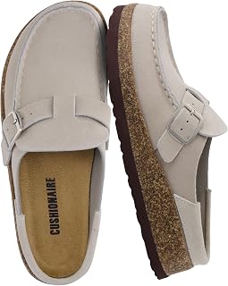 CUSHIONAIRE Hobby Women's Real Leather Clog with Cork Sole + Comfort