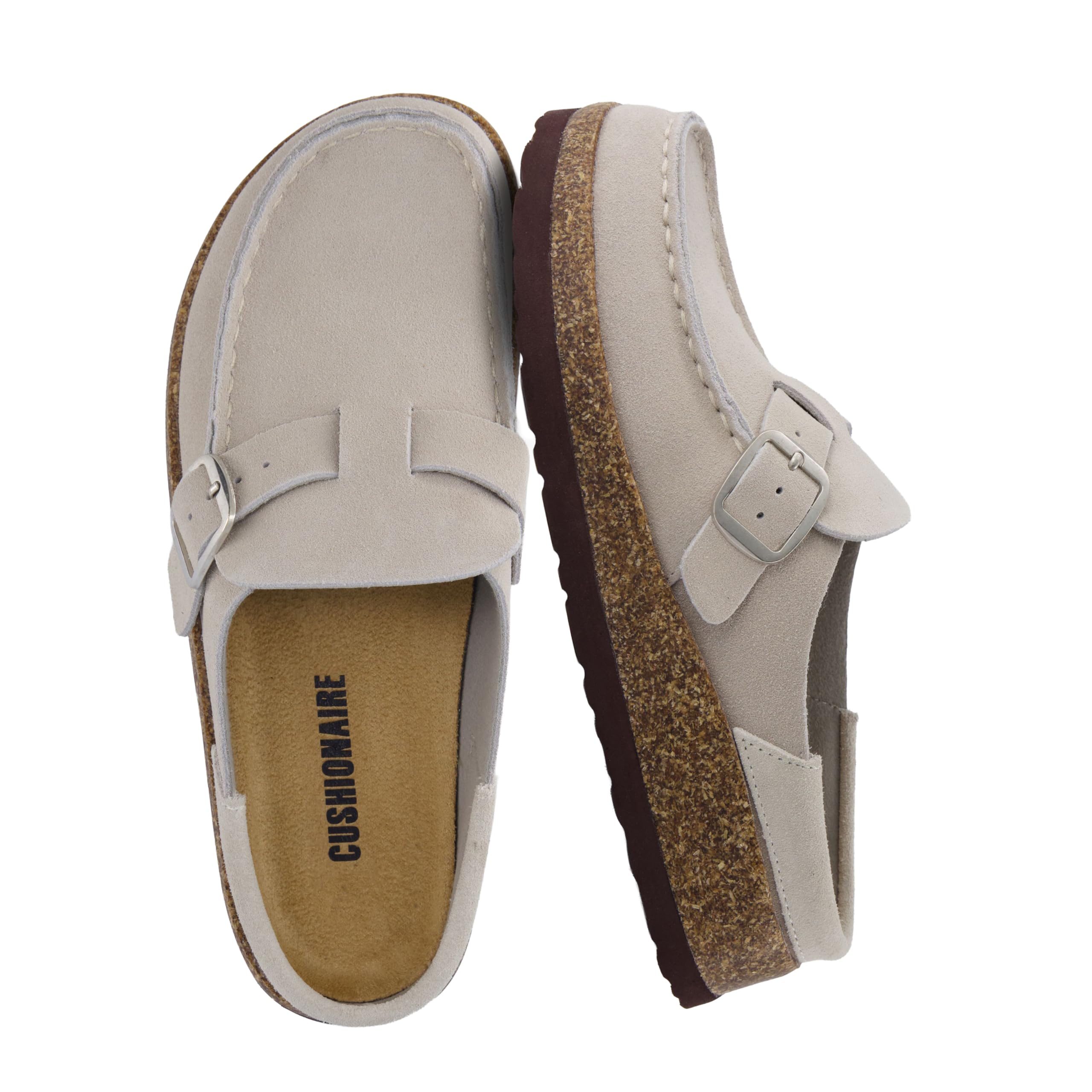 CUSHIONAIRE Hobby Women's Real Leather Clog with Cork Sole + Comfort