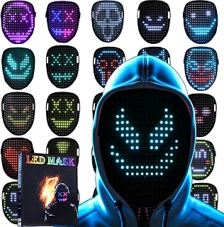 JDBMAOYE LED Light Up Mask with Gesture Sensing,Perfect Gifts for Teen Boys | Gift for Halloween Costume Mask Birthday Christmas Cosplay, Rechargeable, 50 Glowing Patterns, Cool Toys For Kids Adults