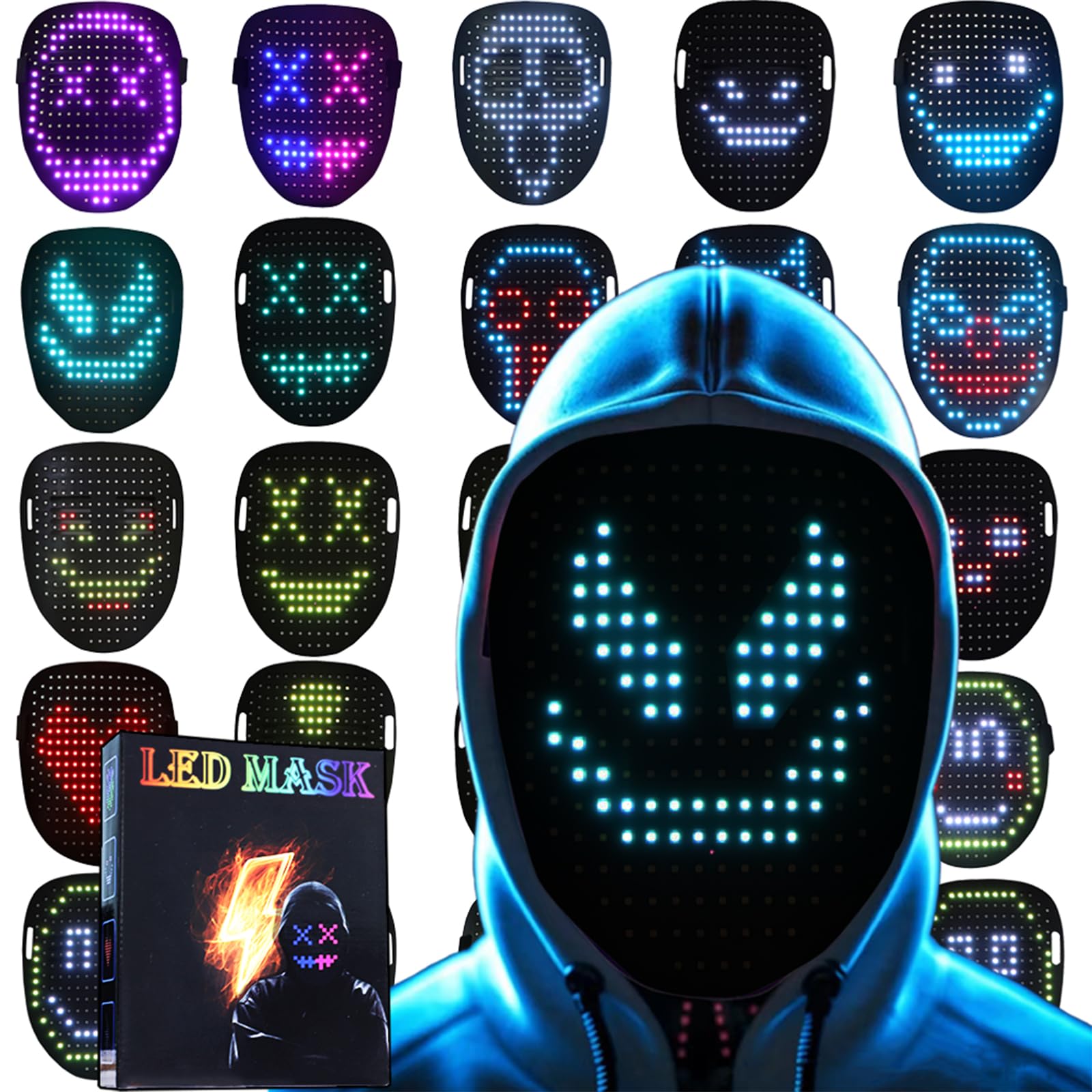 JDBMAOYE LED Light Up Mask with Gesture Sensing,Perfect Gifts for Teen Boys | Gi