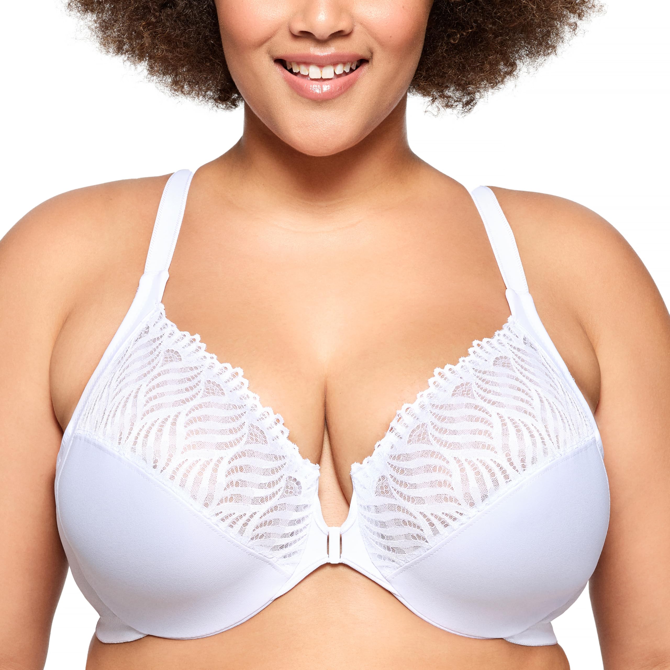 Glamorise Vorderverschluss Mit T-rücken Mit Bügel #1246 Women's Plunge Bra (Pack