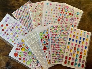 Gem Stickers Craft Gems Self Adhesive Rhinestone Jewel Sticks Gemstone Acrylic Glitter Heart Stickers Craft Supplies for Kids -2774pcs