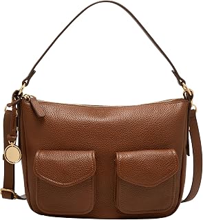 Fossil Women's Jolie Leather Crossbody Bag, Neutral Woven