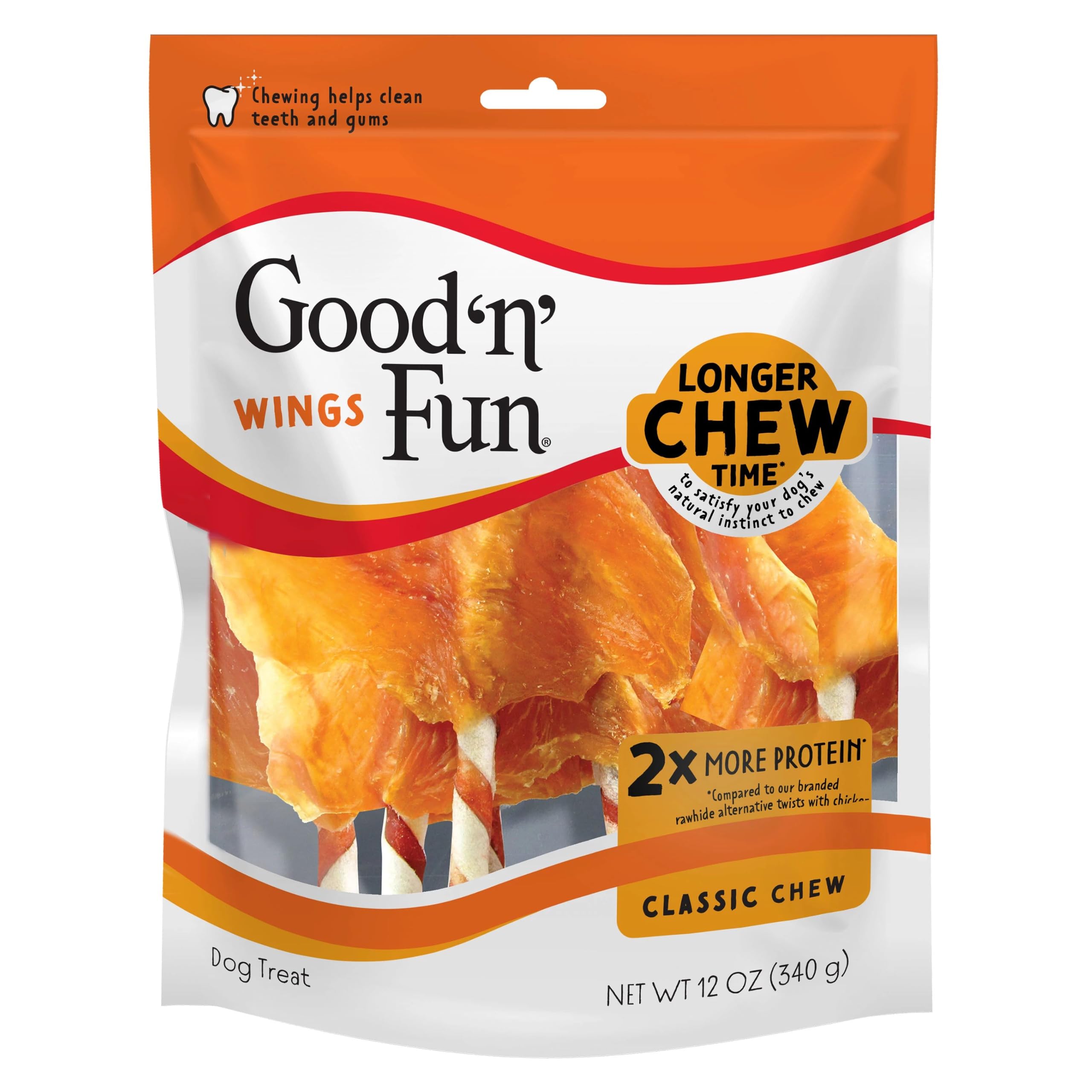 Good 'n' Fun Wings Long-Lasting Dog Treat Made With Real Protein, 12 oz | Premiu