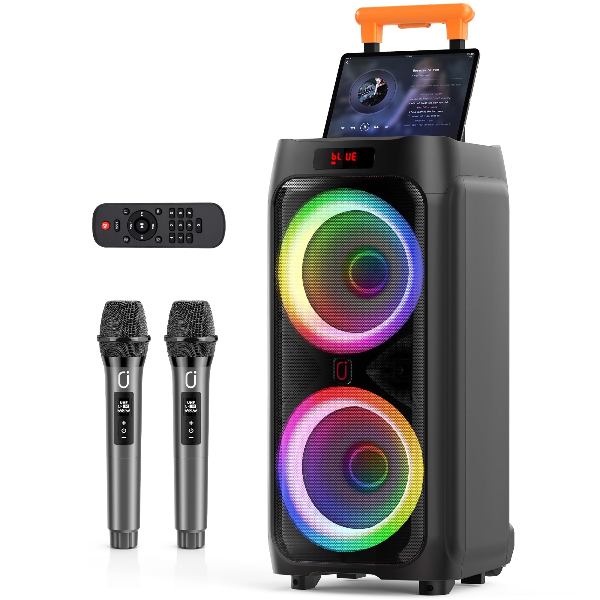 JYX Karaoke Machine for Adults, 500W Party Speaker with Dual 8" Subwoofer | Zero