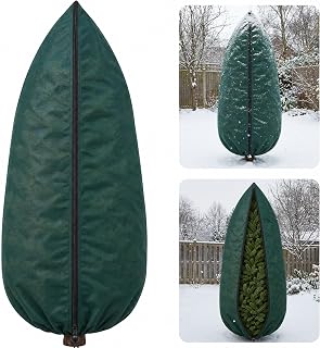 EBaokuup Zip A Tree Plant Covers Freeze Protection, 90" x 50" Frost Blankets for Outdoor Plants with Zipper Drawstring, Warm Plant Protection Cover Bags for Cedar Juniper Cypress Trees