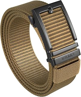 JUKMO Men's Ratchet Golf Nylon Web Belt Automatic Slide Buckle in Gift Box