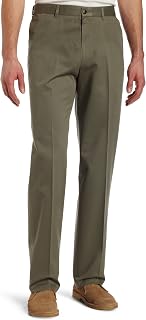 Haggar Mens Work Trousers Weekend Non Iron Regular Flat Front Plus Tall Sizes Brown One Size