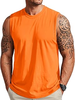 MAGCOMSEN Canotta da uomo in cotone per allenamento muscolare palestra camicie traspiranti leggere estive casual senza maniche camicie