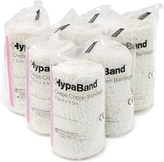 Safety First Aid Group Crepe Cotton Bandages 7.5 x 4.5 m (Pack of 6)