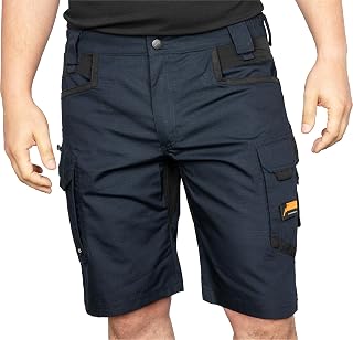 ACE Constructor Men's Work Trousers Short Work Trousers with Cargo Pockets and Elastic Waist for Summer
