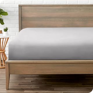 Bare Home Fitted Bottom Sheet - Ultra-Soft (Single, Light Grey)