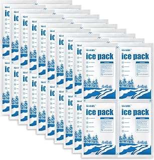 Dry Ice Packs for Shipping Non-Stick for Food TUV and SGS Tests Double-Sided Absorption Long Lasting Shipping Cold Packs for Coolers Lunch Bags Freezer