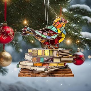 Christmas Bird Hanging Ornaments, Handmade Christmas Tree Decorations, Car and Home Decoration - Acrylic Christmas Gift, Gift Exchange Ideas for Christmas