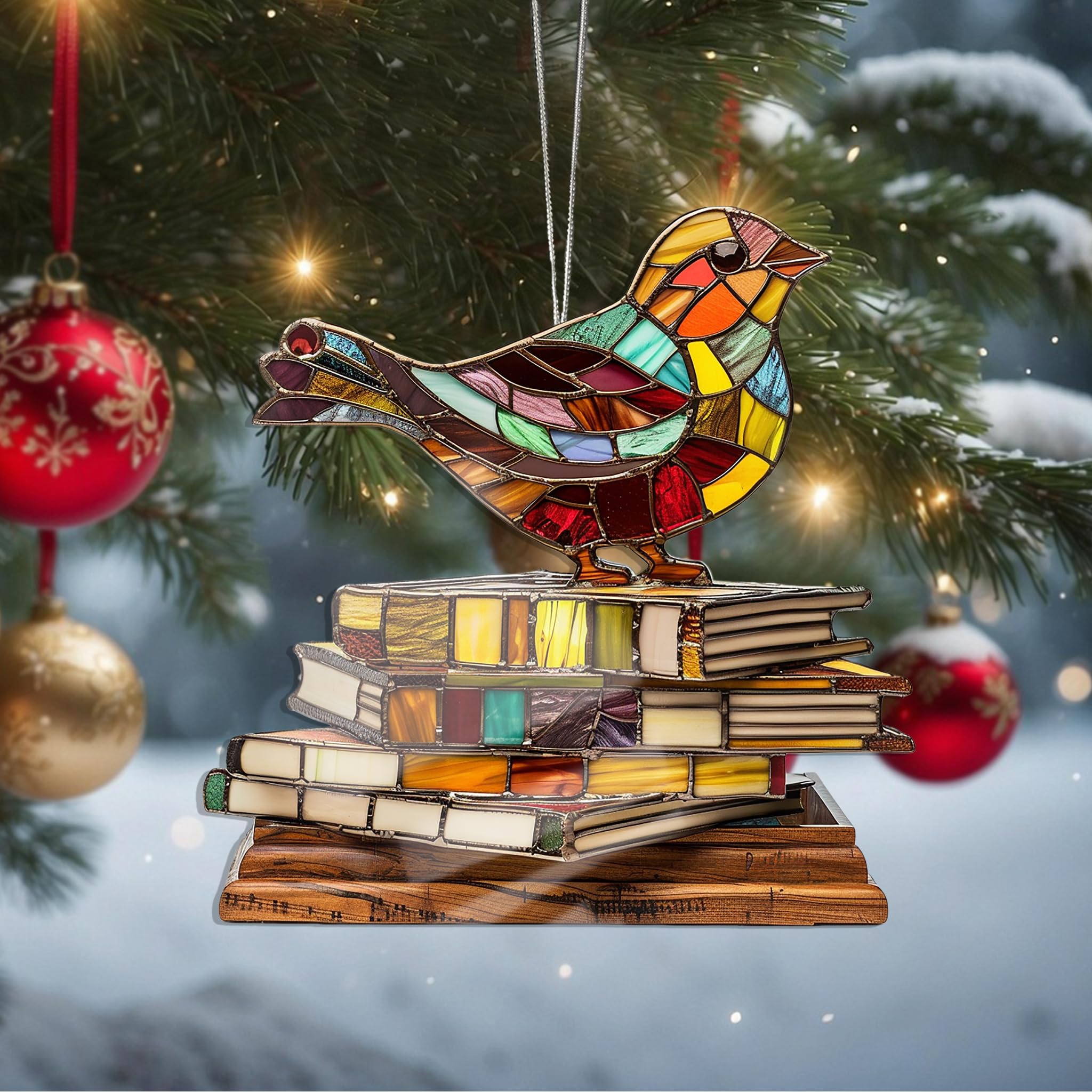 Christmas Bird Hanging Ornaments, Handmade Christmas Tree Decorations, Car and H