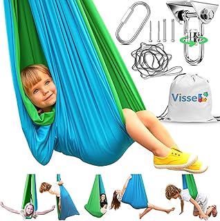 Sensory Swing for Kids, Calming Cocoon Therapy Hammock, Indoor or Outdoor | 135Kg Capacity, 360° Swivel Hardware Included; Autism, ADHD & SPD Support; Meltdowns, Quiet & Play Time