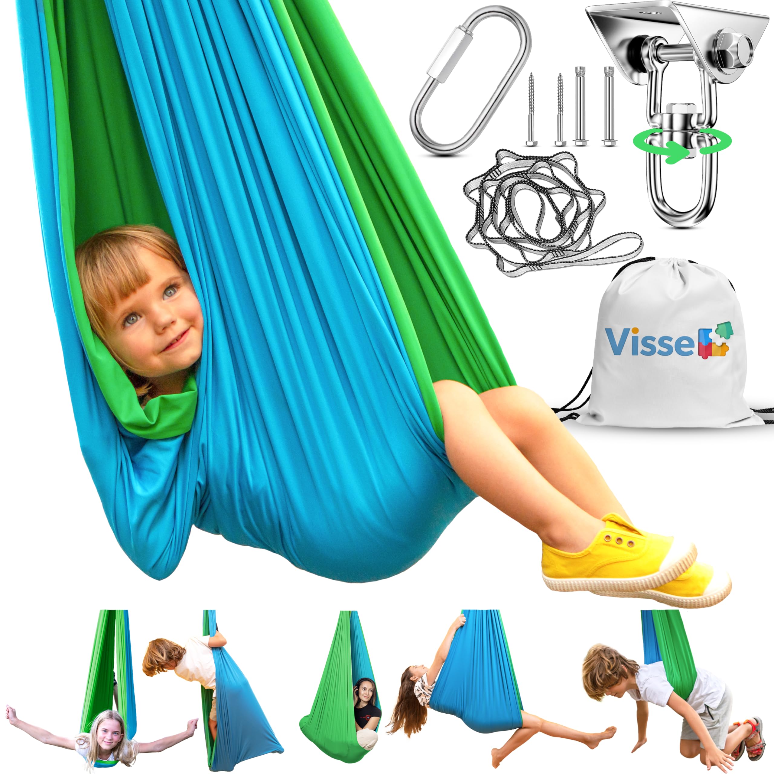 Sensory Swing for Kids, Calming Cocoon Therapy Hammock, Indoor or Outdoor | 135K