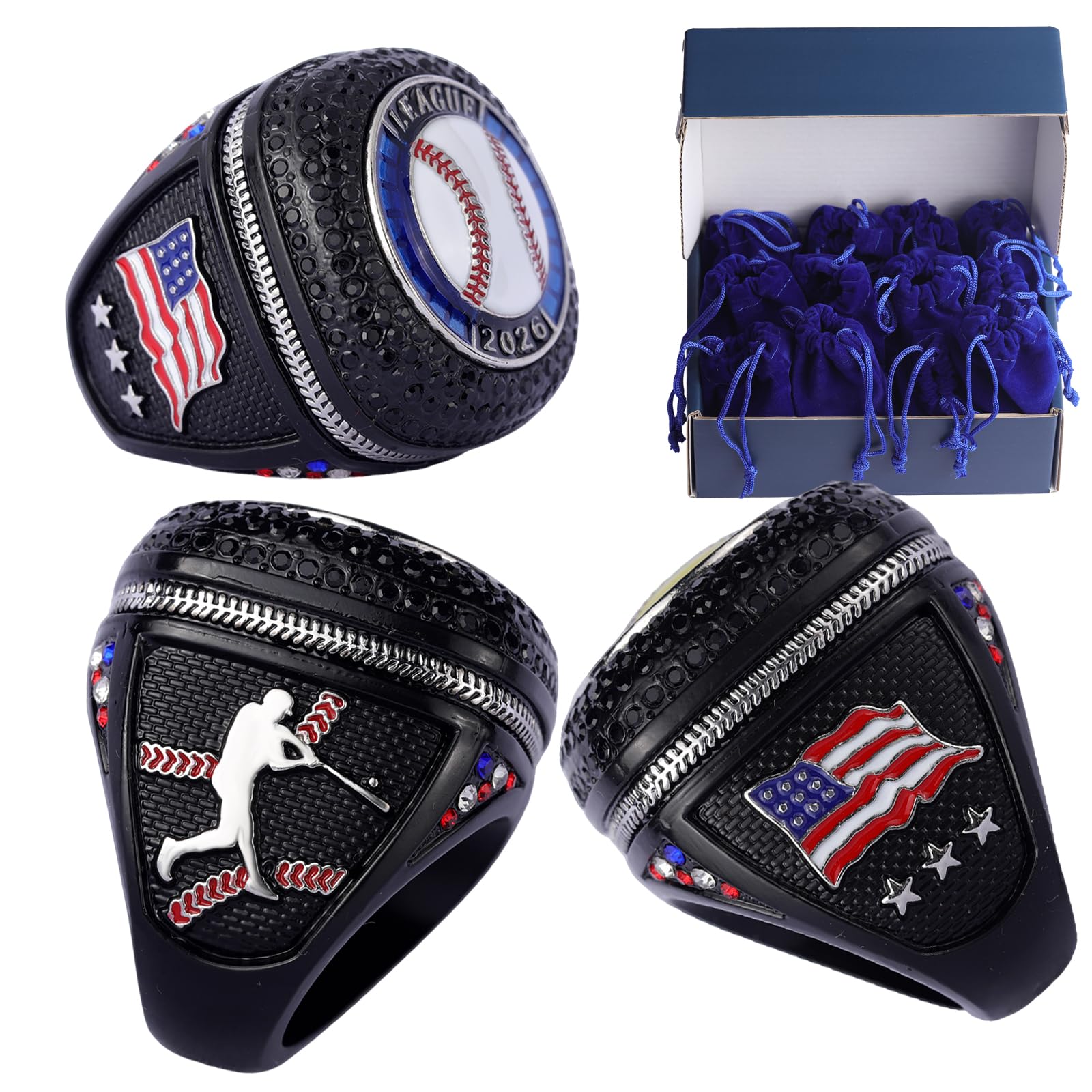 TOPSPORTSJEWELRY Sports Prize 12 pcs Pack Date 2026 League Baseball Tourney Cham