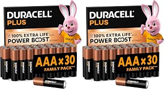DURACELL Plus AAA Batteries (Pack of 30) - Alkaline Batteries 1.5V (Pack of 2)