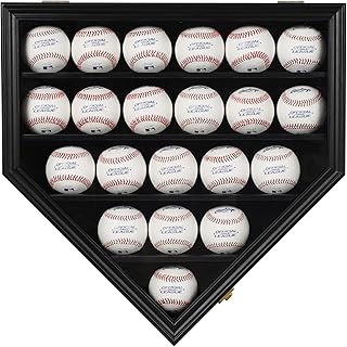Baseball Display Case Baseball Holders for Balls Display with 21 Slots Wall Display Box 98% Clear Antifade UV Protection with Locks for Homerun and Autograph Balls