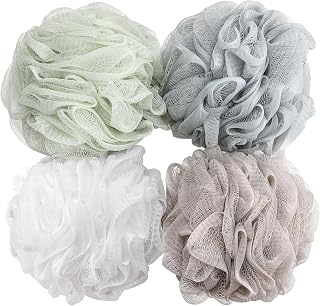 BTYMS Bath Sponge Shower Loofahs 60g Mesh Pouf Bath Scrunchies Body Wash Puff Shower Puff - Pack of 4