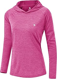 TBMPOY - Felpa da donna con cappuccio UPF 50+, protezione solare UV, a maniche lunghe, leggera, da corsa, ad asciugatura rapida - - XS