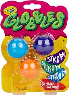 Crayola Globbles Sticky Sensory Fidget Toys, 3 Pack, Reusable Toss & Stick Balls for Kids, Stretchy Sensory Toy, Mess-Free Indoor Play, Ages 4+