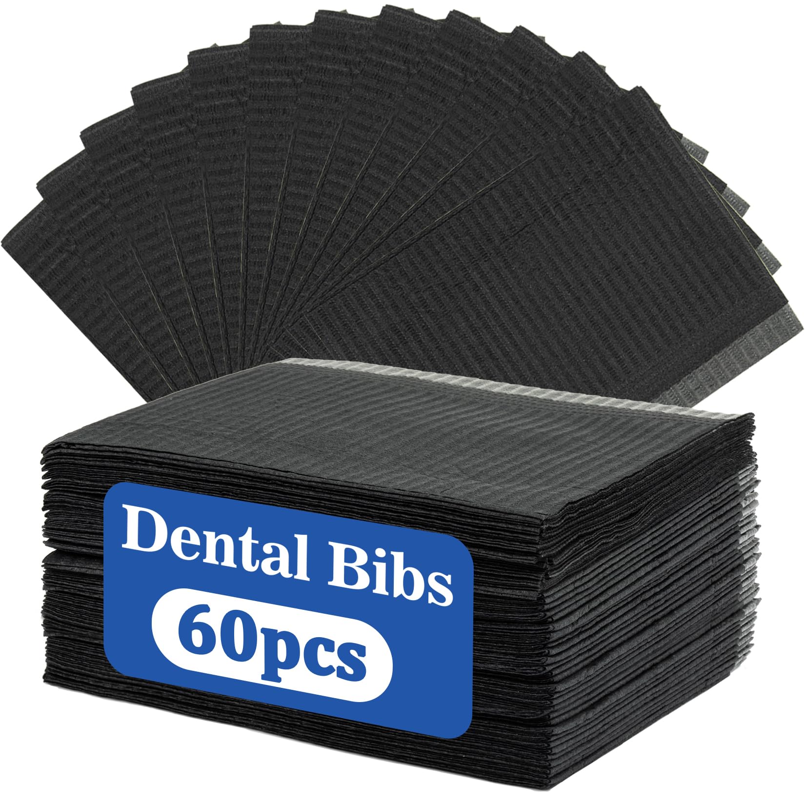 60pcs Dental Bibs Disposable - Dental Bibs Dentist Tattoo Bibs Black Nails Patie