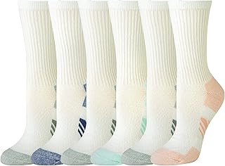 Amazon Essentials 6 Pairs Ladies Sports Crew Socks Padded Breathable Functional Cotton