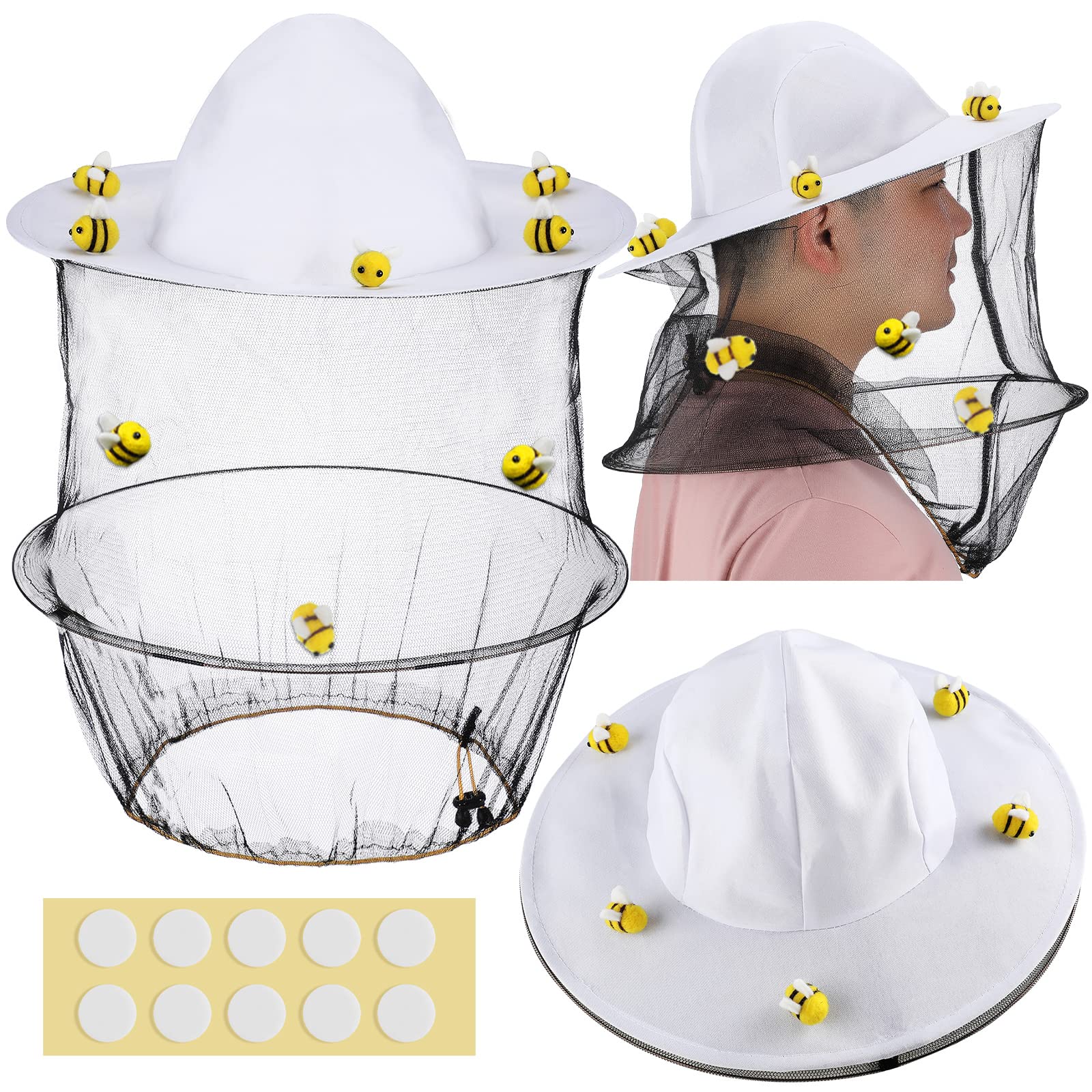 Unittype 22 Pcs Halloween Beekeeper Costume Set Including 2 Bee Keeper Hat and V