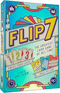 Flip 7, The Ultimate Blend of Press Your Luck and Strategy, Fast-Paced Addictive Card Game, Quick to Learn and Easy to Teach, Perfect for Game Nights, 3+ Players, Ages 8 & Up, 20 Minutes Play Time