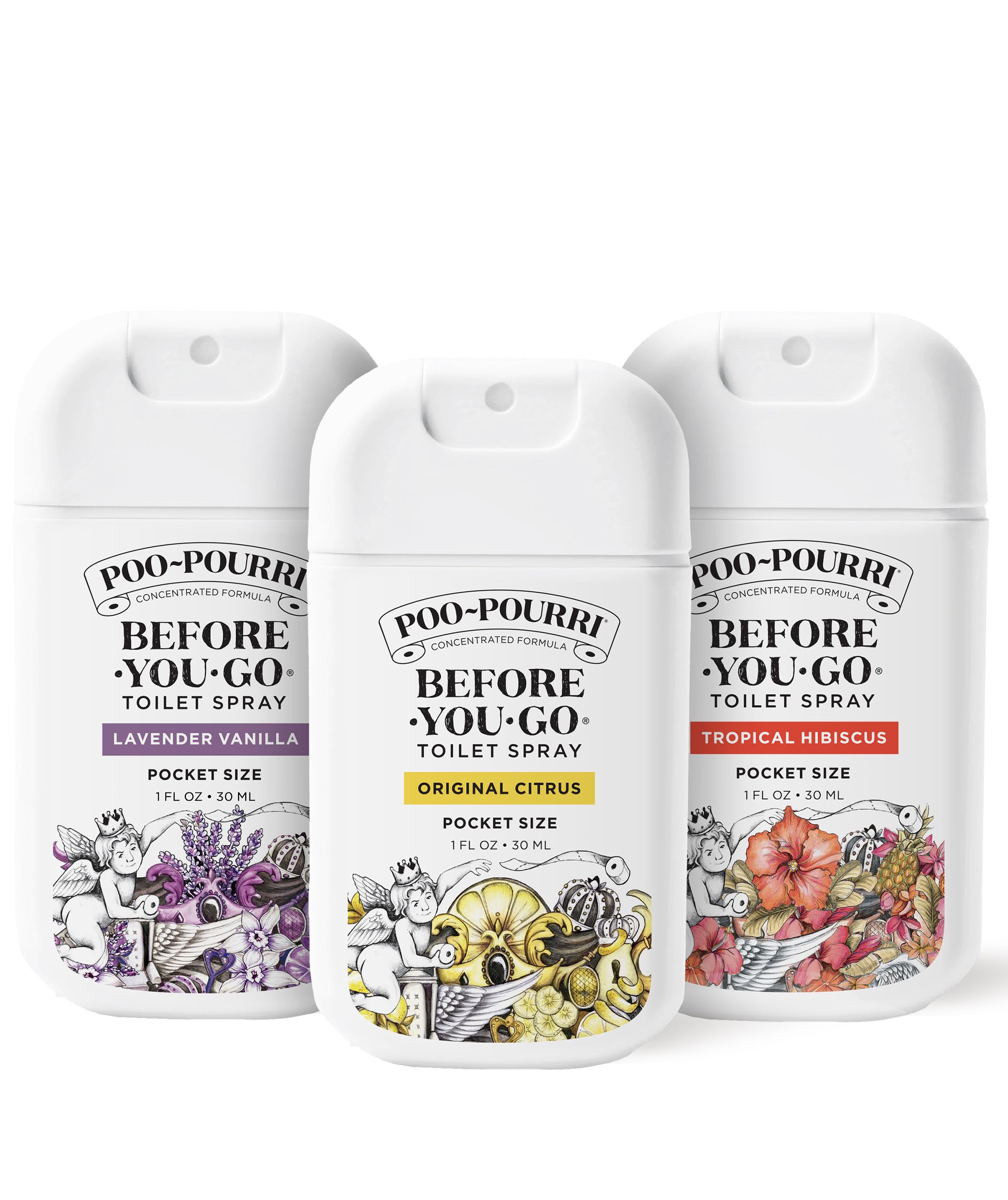 Poo-Pourri Before-You-Go Pocket Toilet Spray, Spring Variety 1 Fl Oz 3 Pack | Tr