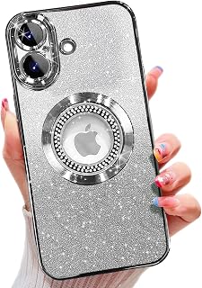 Misscase iPhone 17 Glitter Magnetic Case, Compatible with MagSafe Full Protection, Slim, Shockproof, Scratch-Resistant, with Camera Lens Protection, Bling Plating with